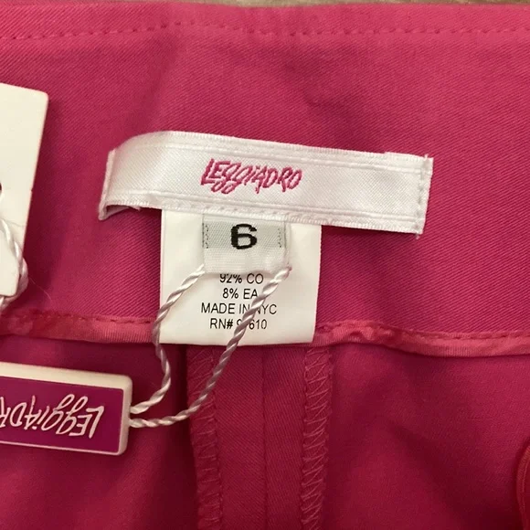 NWT Leggiadro pink side zip Capri pants. Size 6 - Picture 2 of 8
